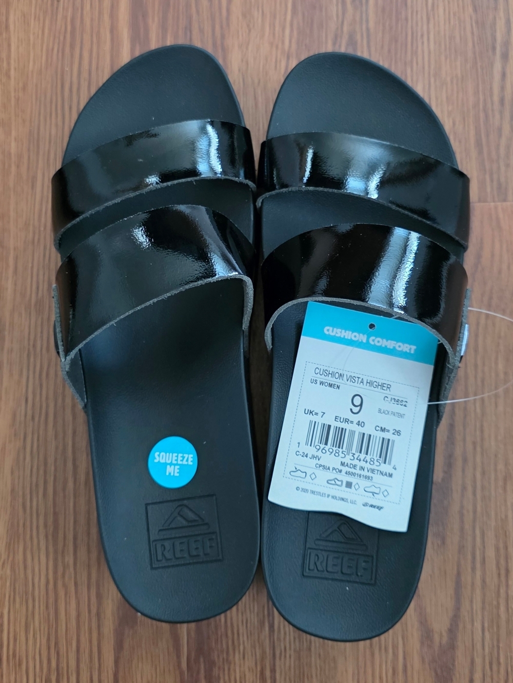 Reef Cushion Vista Higher Black Slide Sandals - Women’s 9